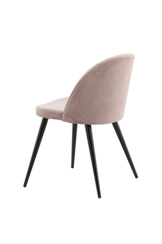 Velvet Matstol 2-pack - Svart / Gammelrosa Sammet