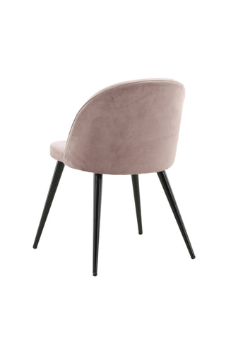 Velvet Matstol 2-pack - Svart / Gammelrosa Sammet
