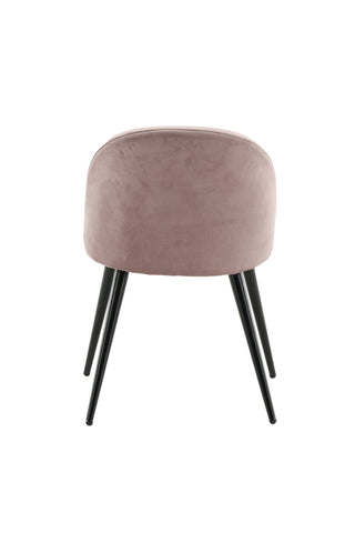 Velvet Matstol 2-pack - Svart / Gammelrosa Sammet