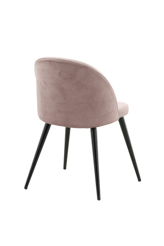 Velvet Matstol 2-pack - Svart / Gammelrosa Sammet
