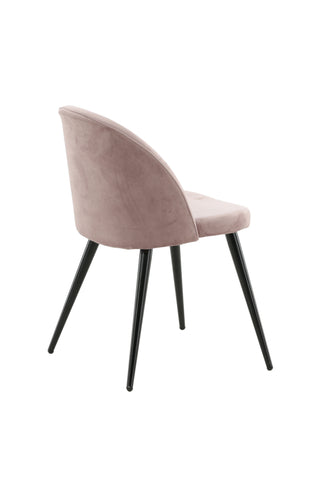 Velvet Matstol 2-pack - Svart / Gammelrosa Sammet
