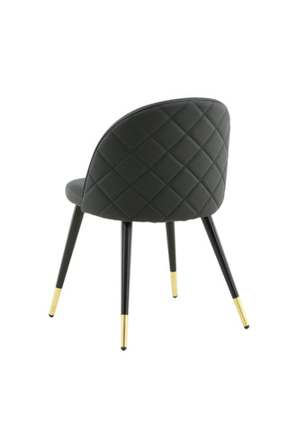 Sammetsmatsalsstol 2-pack Mässing W. Stiches In Back - Svart / PU