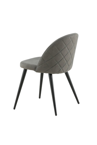 Velvet Stitches Stol 2-pack - Svart / Grå Micro Fiber