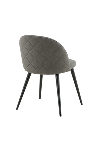 Velvet Stitches Stol 2-pack - Svart / Grå Micro Fiber