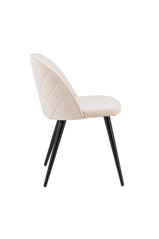 Velvet Stitches Stol 2-pack - Svart / Beige Sammet