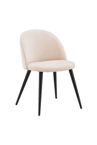 Velvet Stitches Stol 2-pack - Svart / Beige Sammet