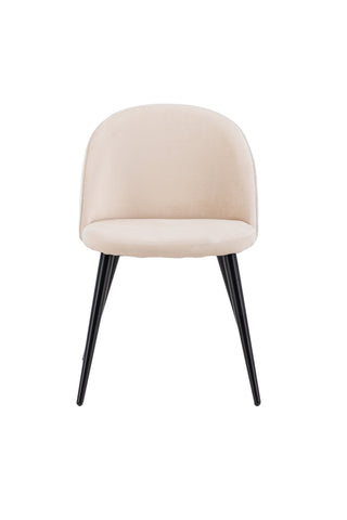 Velvet Stitches Stol 2-pack - Svart / Beige Sammet