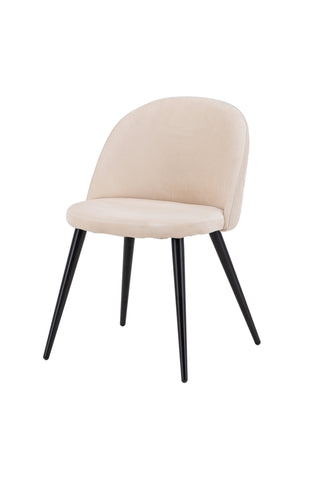 Velvet Stitches Stol 2-pack - Svart / Beige Sammet