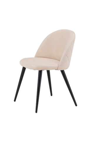 Velvet Stitches Stol 2-pack - Svart / Beige Sammet