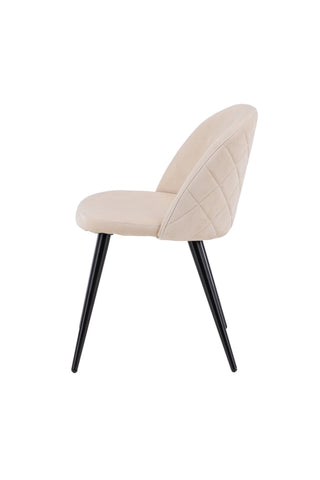 Velvet Stitches Stol 2-pack - Svart / Beige Sammet