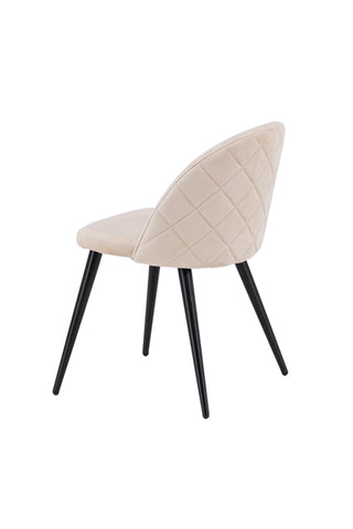 Velvet Stitches Stol 2-pack - Svart / Beige Sammet