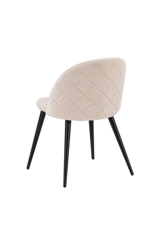 Velvet Stitches Stol 2-pack - Svart / Beige Sammet
