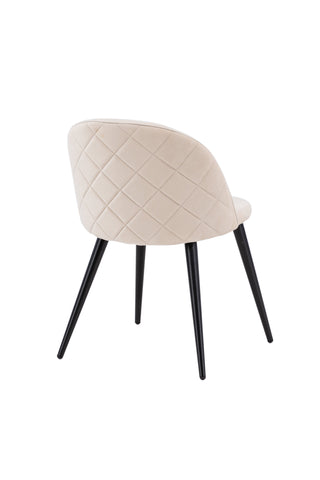 Velvet Stitches Stol 2-pack - Svart / Beige Sammet