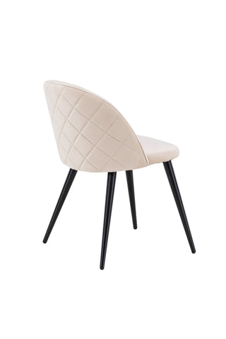 Velvet Stitches Stol 2-pack - Svart / Beige Sammet