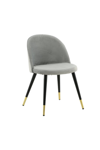 Velvet Matstol 2-pack - Mässing - Svart/Ljusgrå