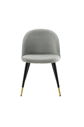 Velvet Matstol 2-pack - Mässing - Svart/Ljusgrå