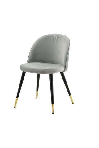 Velvet Matstol 2-pack - Mässing - Svart/Ljusgrå