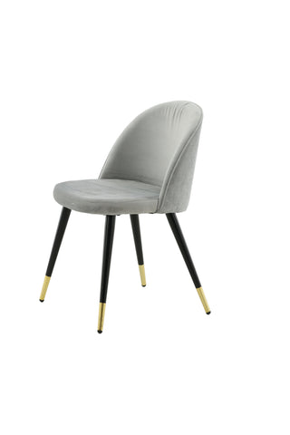 Velvet Matstol 2-pack - Mässing - Svart/Ljusgrå