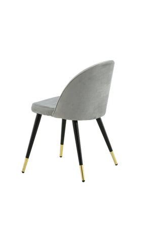 Velvet Matstol 2-pack - Mässing - Svart/Ljusgrå