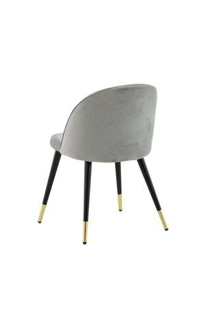 Velvet Matstol 2-pack - Mässing - Svart/Ljusgrå