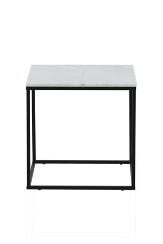 Estelle Sidobord Vit Marmor / Matt Svart