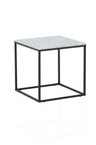 Estelle Sidobord Vit Marmor / Matt Svart