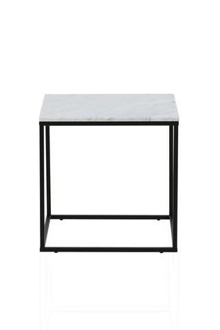 Estelle Sidobord Vit Marmor / Matt Svart