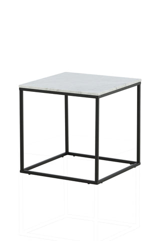 Estelle Sidobord Vit Marmor / Matt Svart