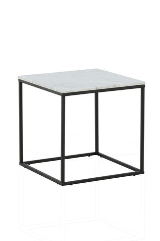 Estelle Sidobord Vit Marmor / Matt Svart