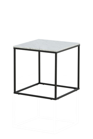 Estelle Sidobord Vit Marmor / Matt Svart