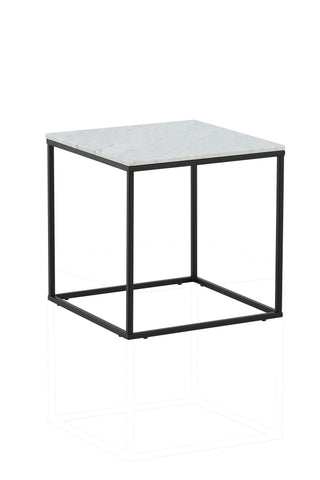 Estelle Sidobord Vit Marmor / Matt Svart