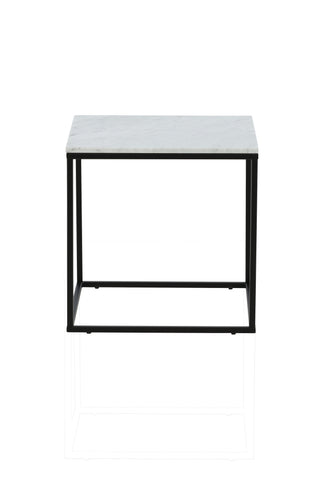 Estelle Sidobord Vit Marmor / Matt Svart
