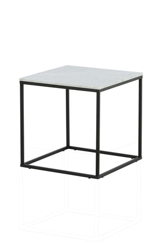 Estelle Sidobord Vit Marmor / Matt Svart