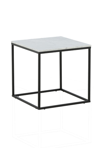 Estelle Sidobord Vit Marmor / Matt Svart
