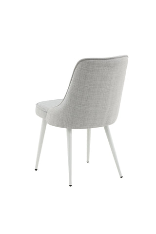 Velvet Deluxe Matstol 2-pack - Vita ben - Ljusgrå tyg