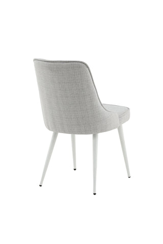 Velvet Deluxe Matstol 2-pack - Vita ben - Ljusgrå tyg