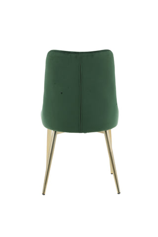 Velvet Lyx Matstol 2-pack - Matt Mässing / Mossgrön Sammet