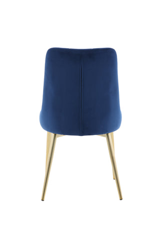 Velvet Lyx Matstol 2-pack - Matt Mässing / Blå Sammet