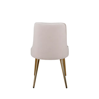 Velvet Deluxe Matstol 2-pack - Borstad mässingsben / Beige sammet