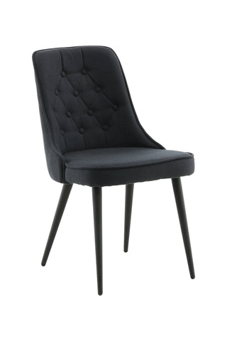 Velvet Deluxe Matstol 2-pack - Svarta ben - Svart tyg