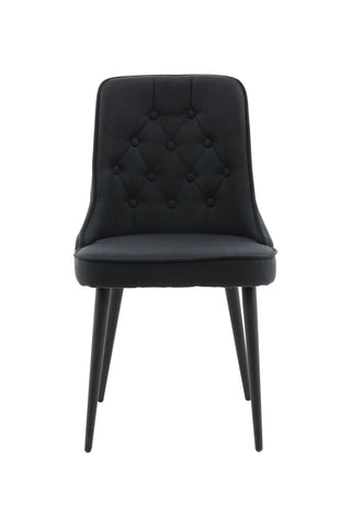 Velvet Deluxe Matstol 2-pack - Svarta ben - Svart tyg