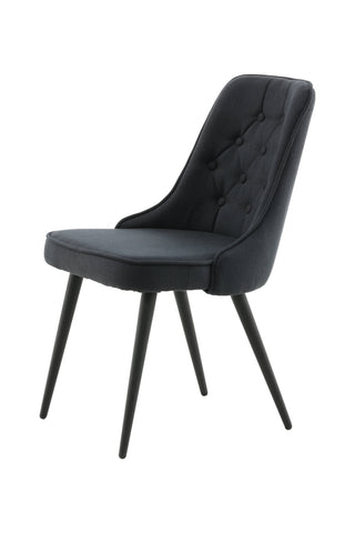 Velvet Deluxe Matstol 2-pack - Svarta ben - Svart tyg