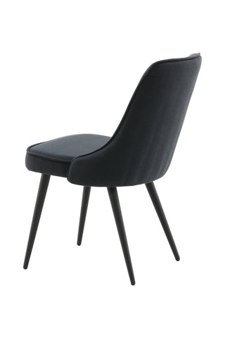Velvet Deluxe Matstol 2-pack - Svarta ben - Svart tyg
