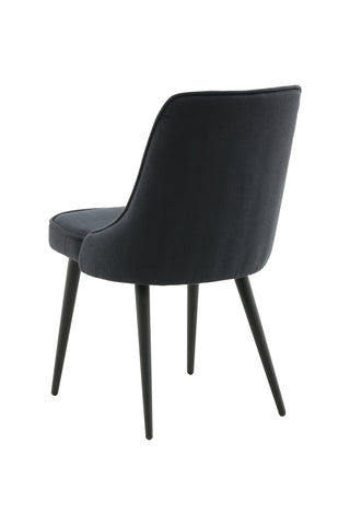 Velvet Deluxe Matstol 2-pack - Svarta ben - Svart tyg