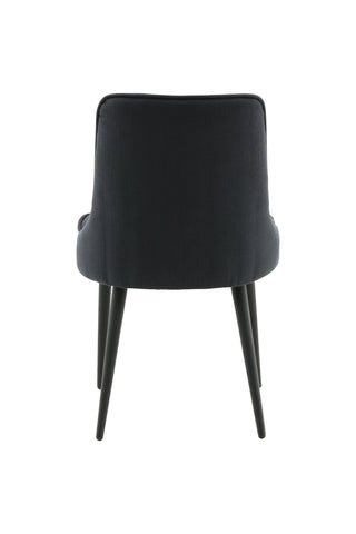 Velvet Deluxe Matstol 2-pack - Svarta ben - Svart tyg