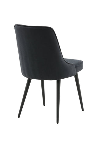 Velvet Deluxe Matstol 2-pack - Svarta ben - Svart tyg