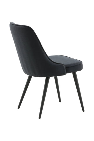 Velvet Deluxe Matstol 2-pack - Svarta ben - Svart tyg