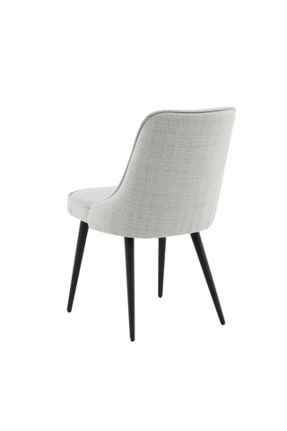Velvet Deluxe Matstol 2-pack - Svarta ben - Ljusgrå tyg