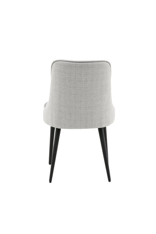 Velvet Deluxe Matstol 2-pack - Svarta ben - Ljusgrå tyg