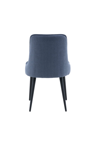 Velvet Deluxe Matstol 2-pack - Svarta ben - Blått tyg